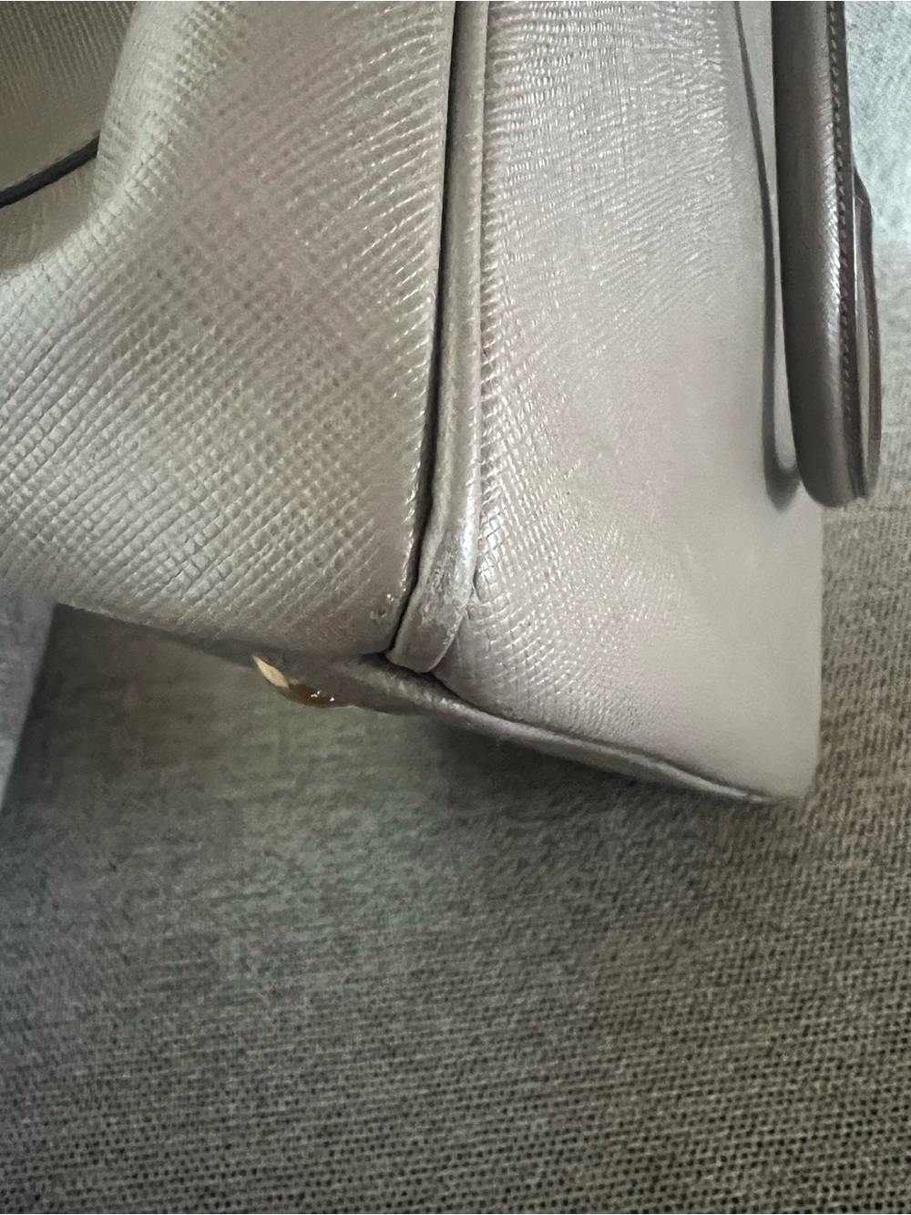 Prada Saffiano Double zip Lux in Argilla + Strap, Authenticity Card Style#BN2274 - Picture 11 of 16
